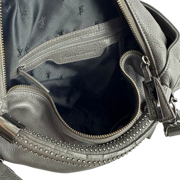 Genuine KENNETH COLE Grey Pebbled Slouchy Leather Shoulder Bag Crossbody - Picture 10 of 11